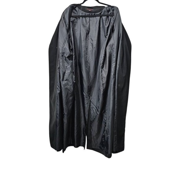 Anne Klein Button Front Black Lined Light Maxi Trench Coat - Picture 5 of 9